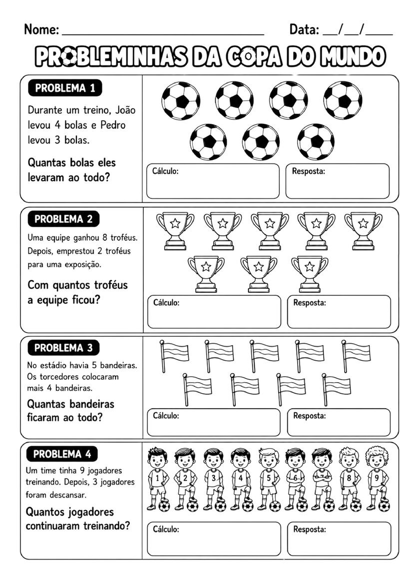 Atividades Copa do Mundo 2º Ano Fundamental para Imprimir e Aplicar